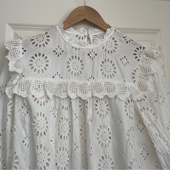 Zara eyelet blouse size M in off white color - Picture 9 of 15